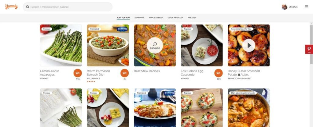 meal planning apps - yummly