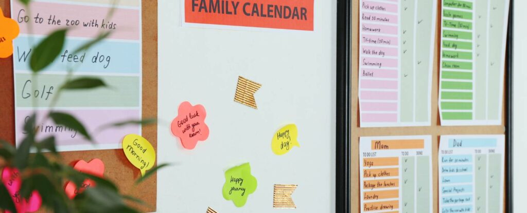 using a family calendar to prioritize holiday activities