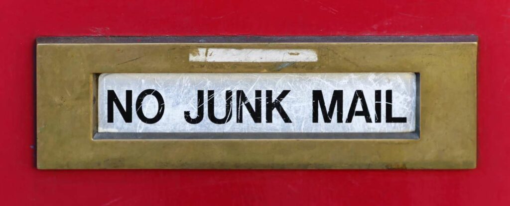 junk mail sign